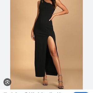 Lulu's Black One Shoulder Dress